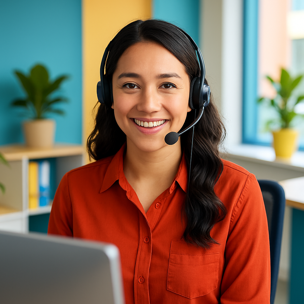 A friendly customer service representative ready to assist customers